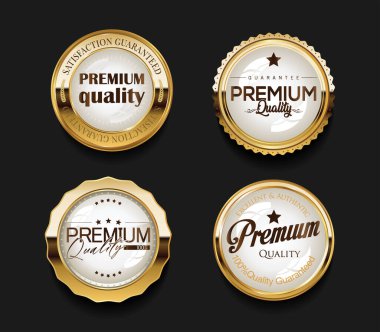 Premium kalite retro tasarım rozetleri vektör koleksiyonu