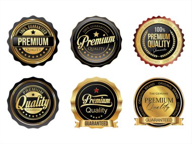 Premium Kalite Altın etiketler antika tasarım vektör koleksiyonu 