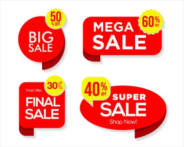 Modern satış afiş ve etiketleri koleksiyonu