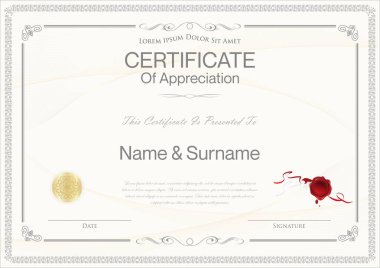 Sertifika veya diploma retro tasarım şablonu vektör çizim