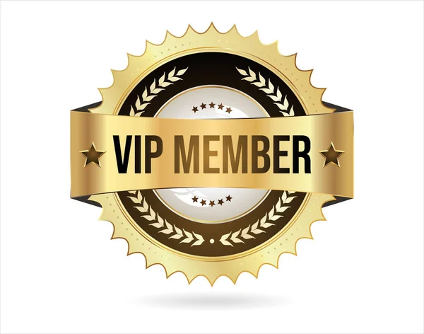 Stock vector VIP premium membership golden badge on white background