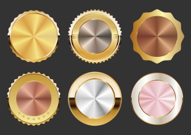 Lüks prim indirimi. Altın rozetler ve etiketler.