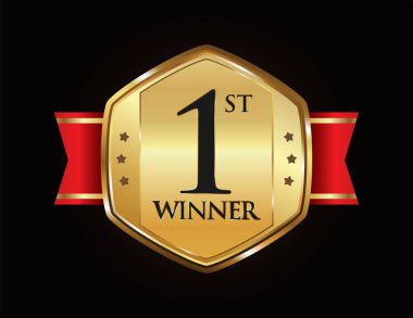 Ödüllü rozet izole edilmiş vektör illüstrasyonu 