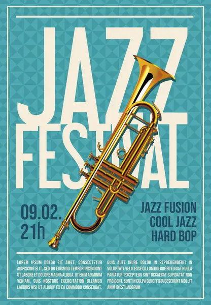 Festival Jazz Concert Rétro Fond Vectoriel Illustration — Image vectorielle