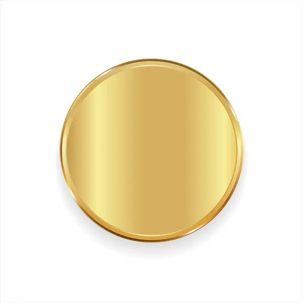 Realistic Shiny Blank Gold Award Badge Vector Illustration Vector Graphics