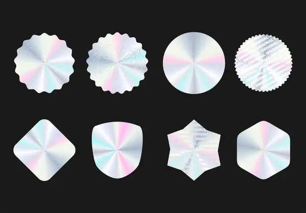 Holografik Renkli Vektör Illüstrasyonunun Koleksiyonu Vektör Grafikler