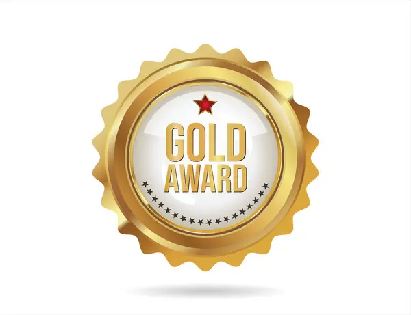Gold Award Badge Vector Illustration Vector Graphics