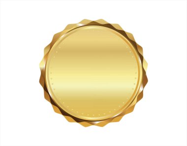 Altın damga beyaz arka planda izole edilmiş lüks mühürler vektör tasarımı