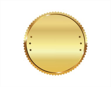 Altın damga beyaz arka planda izole edilmiş lüks mühürler vektör tasarımı