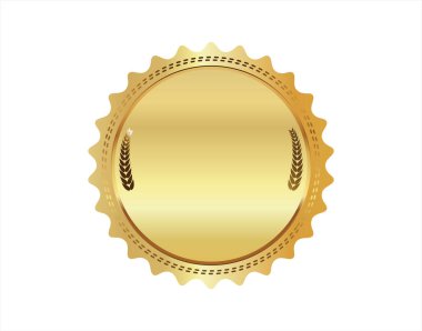 Altın damga beyaz arka planda izole edilmiş lüks mühürler vektör tasarımı