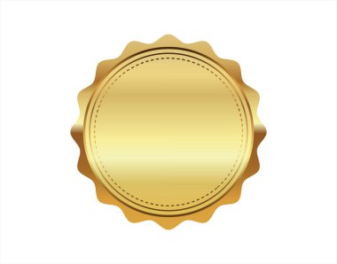 Altın damga beyaz arka planda izole edilmiş lüks mühürler vektör tasarımı