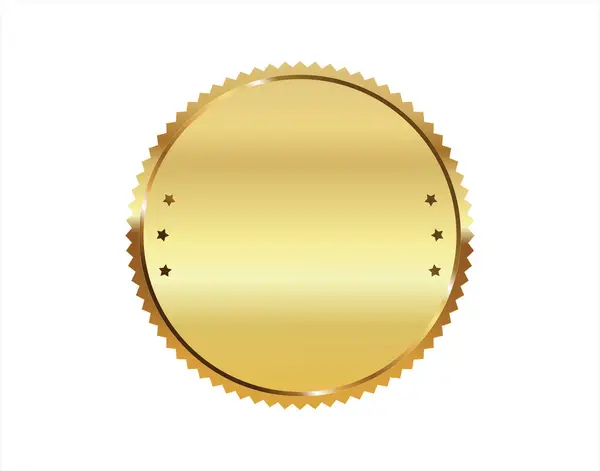 Золота Марка Ізольована Білому Тлі Розкішні Тюлені Векторний Дизайн Ліцензійні Стокові Вектори