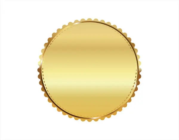 Golden Stamp Isolated White Background Luxury Seals Vector Design Stock Illustration