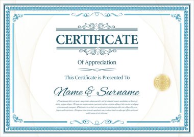 Altın mühür temsili sertifika şablonu 