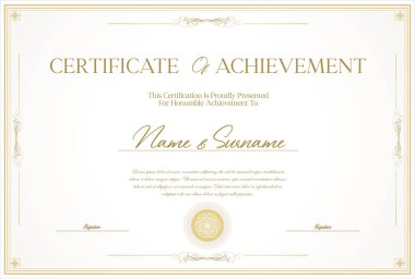 Sertifika veya diploma şablonu geçmişe dönük tasarım çizimi
