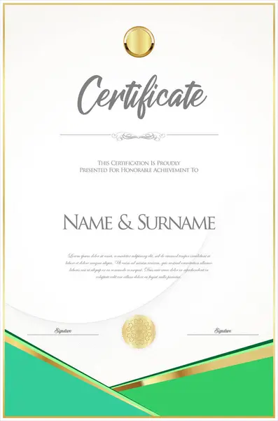 Certificate Diploma Template Retro Design Illustration — Stock Vector