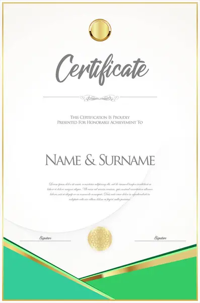 Plantilla Certificado Diploma Ilustración Diseño Retro Ilustración De Stock