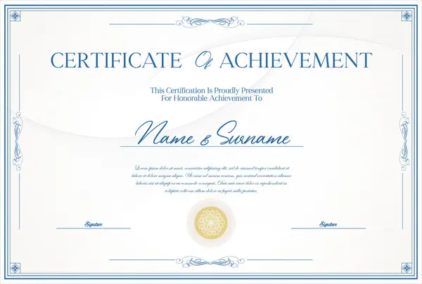 Plantilla Certificado Diploma Ilustración Diseño Retro Vector De Stock