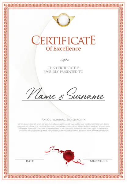 Plantilla Certificado Diploma Ilustración Diseño Retro Ilustraciones De Stock Sin Royalties Gratis