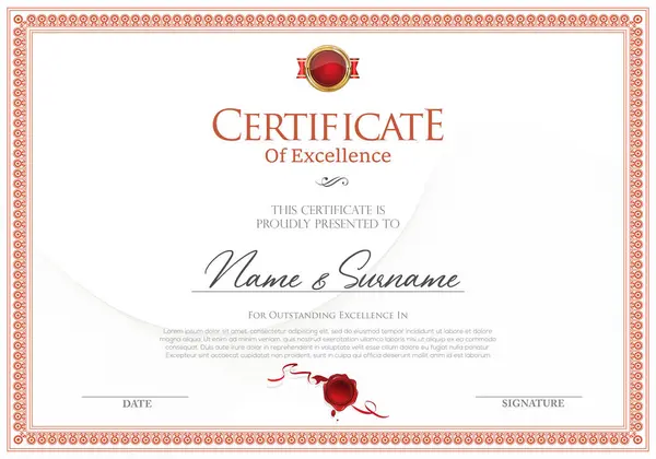 Certificaat Diploma Template Retro Ontwerp Illustratie Vectorbeelden