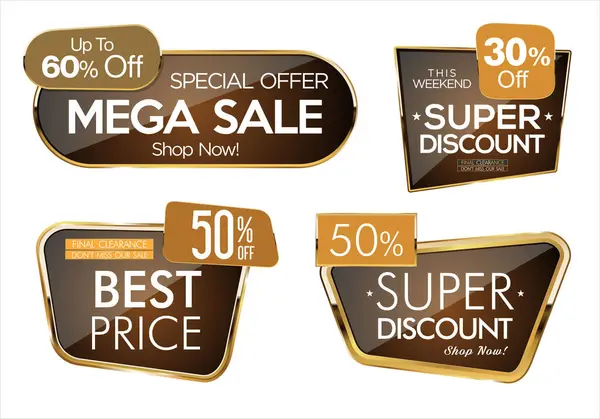 Sale Banner Collection Concept Discount Promotion Layout White Background Vector Graphics