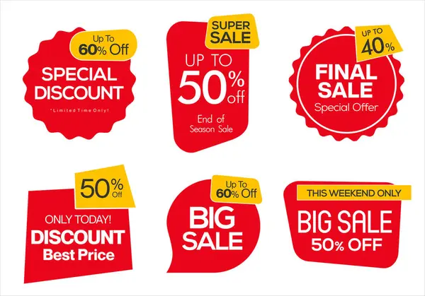 Sale Banner Collection Concept Discount Promotion Layout White Background Royalty Free Stock Vectors