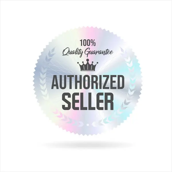 Vânzător Autorizat Autocolant Hologramă Sau Etichetă Textură Holografică Vector de stoc