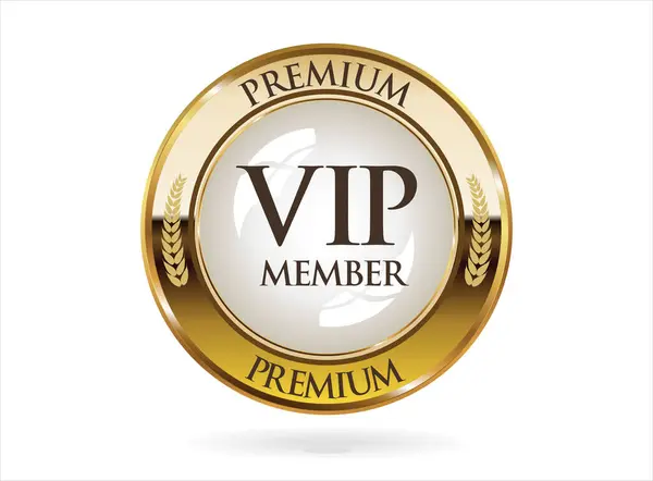 Vip Premium Membru Insigna Aur Fundal Alb Grafică vectorială