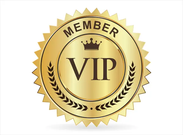 Vip Преміум Членство Золотий Знак Білому Тлі Ліцензійні Стокові Вектори