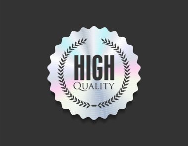 Hologram etiketi veya holografik doku kaliteli etiketi 