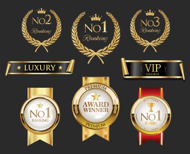 Altın etiket çerçeve koleksiyonu defne çelengi ve kurdele ile 