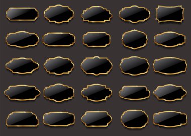 Boş çerçeve ve etiket koleksiyonu stok illüstrasyonu