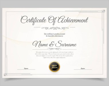 Klasik klasik çerçeve desenli zarif sertifika şablonu