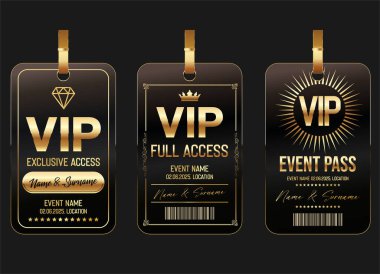 Konser, parti ya da festival Altın VIP etkinlik geçiş tasarım şablonu tasarım şablonu 