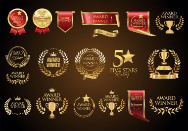 Altın defne çelengi amblemi ve etiket koleksiyonunun sahibi.