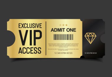 Konser, parti ya da festival Altın VIP geçiş tasarım şablonu tasarım şablonu 