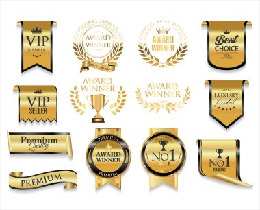 Altın ödüllü logo koleksiyonu ödüllü logo tasarımı beyaz arkaplanda izole edildi 