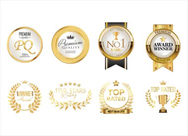 Gerçekçi zarif satış ve premium kalite çerçeve rozeti ve etiketli vektör koleksiyonu lüks kraliyet tasarım vektör illüstrasyonu 