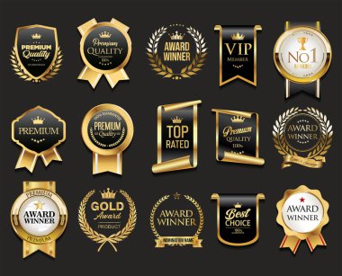 Zarif satış ve kaliteli çerçeve rozeti ve lüks etiket koleksiyonu kraliyet tasarım illüstrasyonu