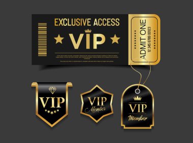VIP Geçiş Biletleri Lüks Siyah ve Altın Sinema Stili Davet ya da Etkinlik Erişim Rozeti