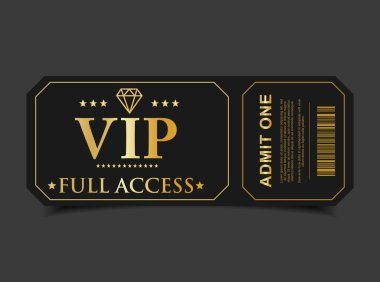 VIP Geçiş Biletleri Lüks Siyah ve Altın Sinema Stili Davet ya da Etkinlik Erişim Rozeti