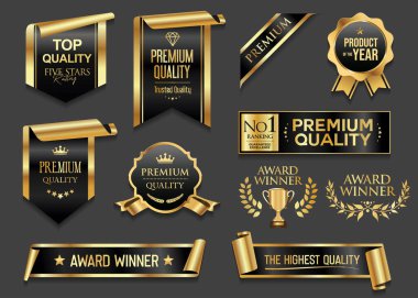 Gerçekçi zarif satış ve premium kalite çerçeve rozeti ve etiketli vektör koleksiyonu lüks kraliyet tasarım vektör illüstrasyonu