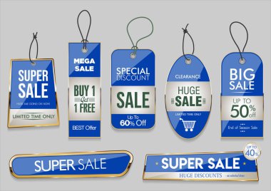 Süper satış amblemi rozetleri ve etiket koleksiyonu 