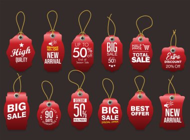 VIP, premium, yüksek kalite ve ödül amblemi kırmızı ve altın gri arka planda izole edilmiş.