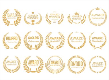 Beyaz arkaplanda defne çelengi koleksiyonu ödülü sahibi 