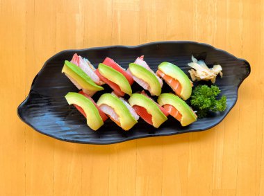 The premium Japanese avocado salmon roll