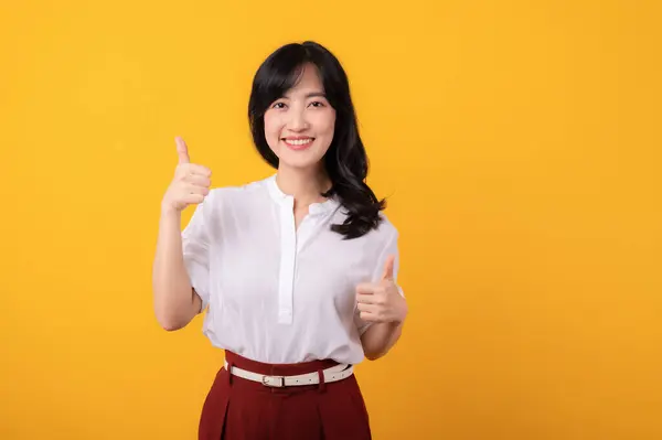 Retrato Joven Hermosa Mujer Asiática Emprendedor Feliz Sonrisa Usando Camisa — Foto de Stock