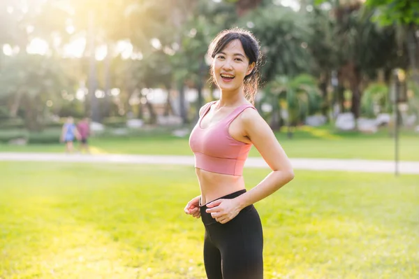 Experience Joy Wellness Living Happy Beautiful Asian Woman 30S Looks — Stock Photo, Image