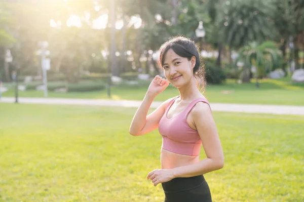 Capture Happiness Wellness Young Beautiful Asian Woman 30S She Smiles — Stock Photo, Image