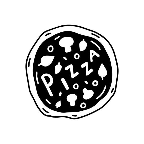 Піца Значок Векторні Ілюстрації Меню Кафе Бар Плакат Ресторан Банер — стоковий вектор
